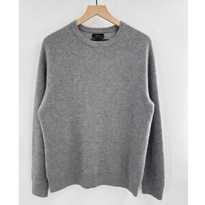 Quince Mens Gray Waffle Knit 100% Cashmere Sweater Crewneck Medium NWOT